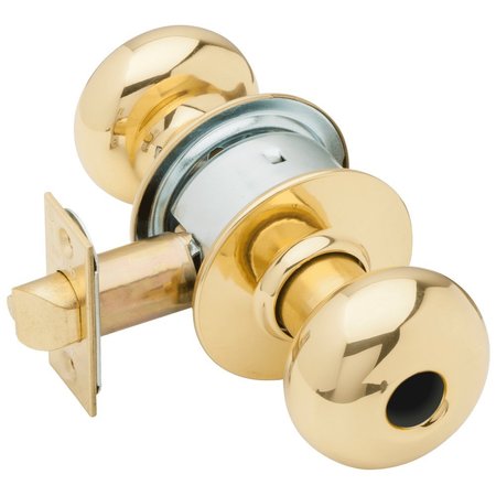 SCHLAGE Grade 2 Storeroom Cylindrical Lock, Plymouth Knob, Conventional Less Cylinder, Bright Brass Finish,  A80LD PLY 605